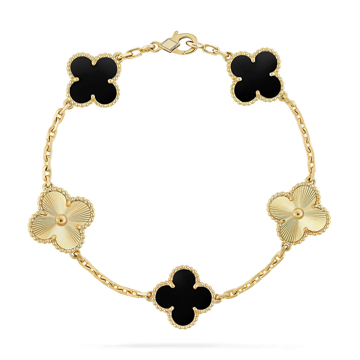 [⭐Hevara Jewelry] CLOVER 5 MOTIF ONYXS BRACELET COLLECTION