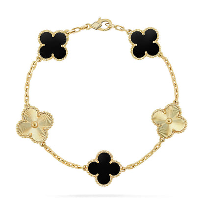 [⭐Hevara Jewelry] CLOVER 5 MOTIF ONYXS BRACELET COLLECTION
