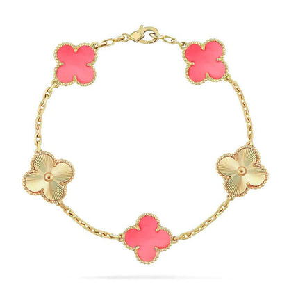 [⭐Hevara Jewelry] CLOVER 5 MOTIFS  PINK MOP BRACELET COLLECTION