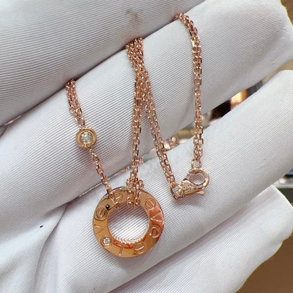 [⭐Hevara Jewelry]LOVE NECKLACE 16MM 2 DIAMONDS