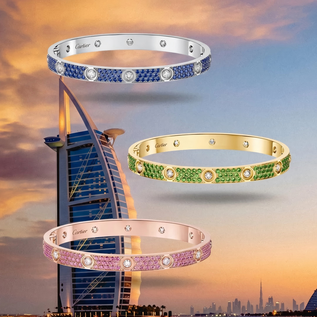 [⭐Hevara Jewelry]2026 PAVE GEMSTONE LOVE BRACELET 6.1MM 10 DIAMONDS