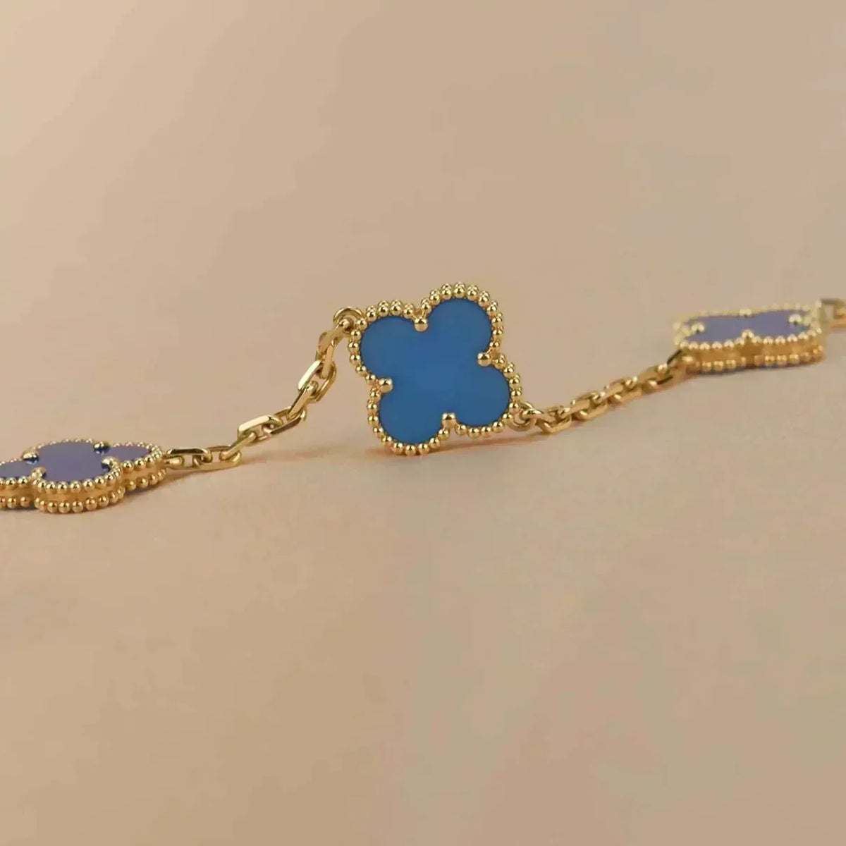 [⭐Hevara Jewelry] CLOVER 5 MOTIF BLUE AGATE BRACELET COLLECTION