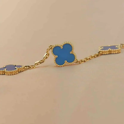 [⭐Hevara Jewelry] CLOVER 5 MOTIF BLUE AGATE BRACELET COLLECTION