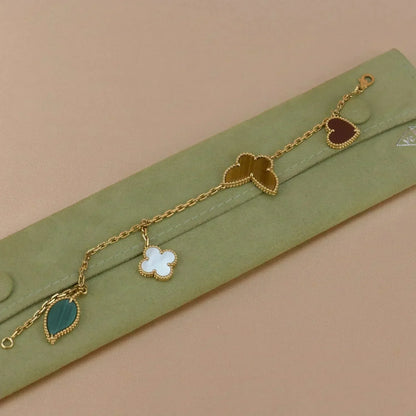 [⭐Hevara Jewelry]LUCKY SPRING 5 MOTIF GOLD BRACELET
