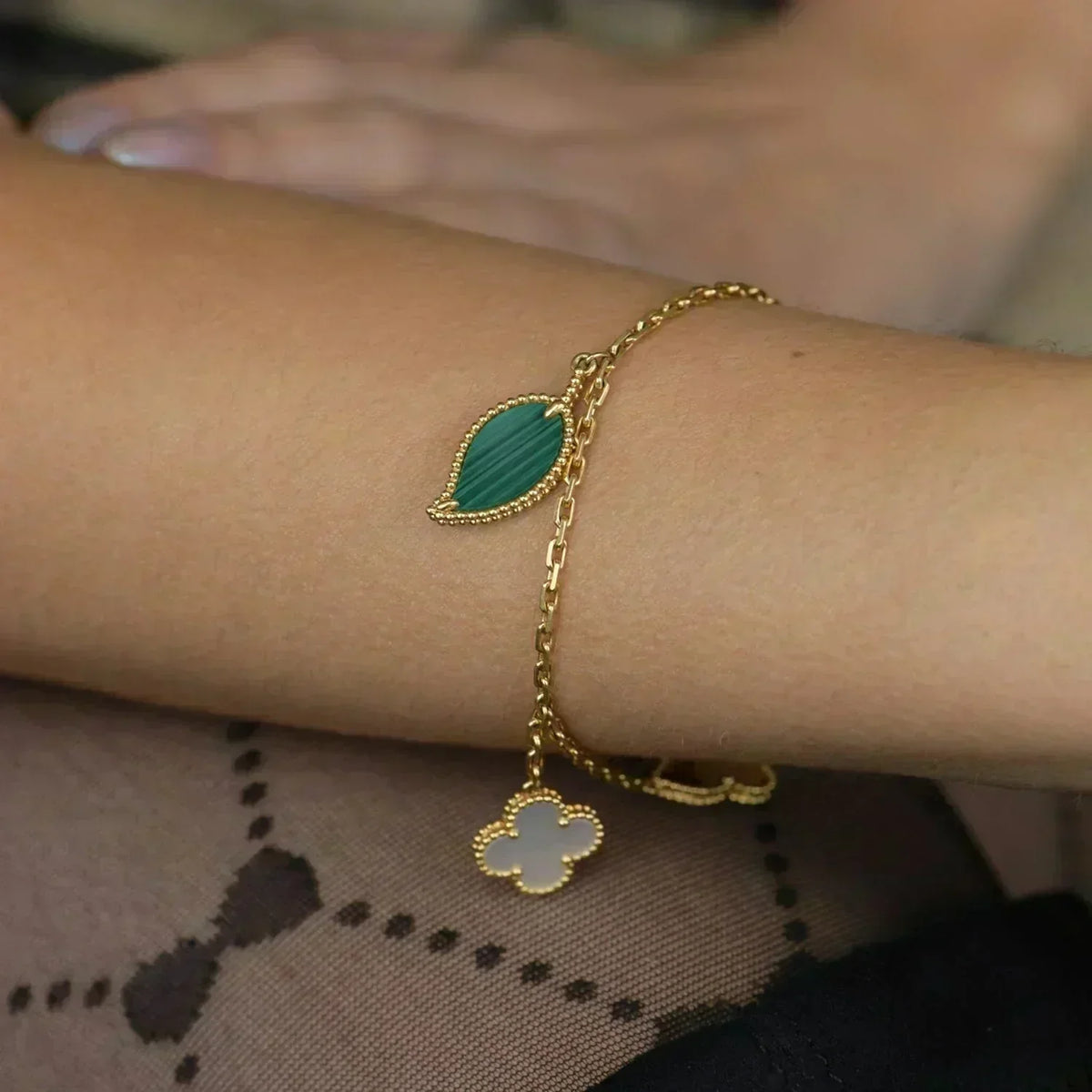 [⭐Hevara Jewelry]LUCKY SPRING 5 MOTIF GOLD BRACELET