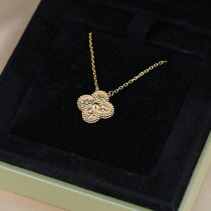 [⭐Hevara Jewelry]CLOVER 15MM  BRONZING NECKLACE