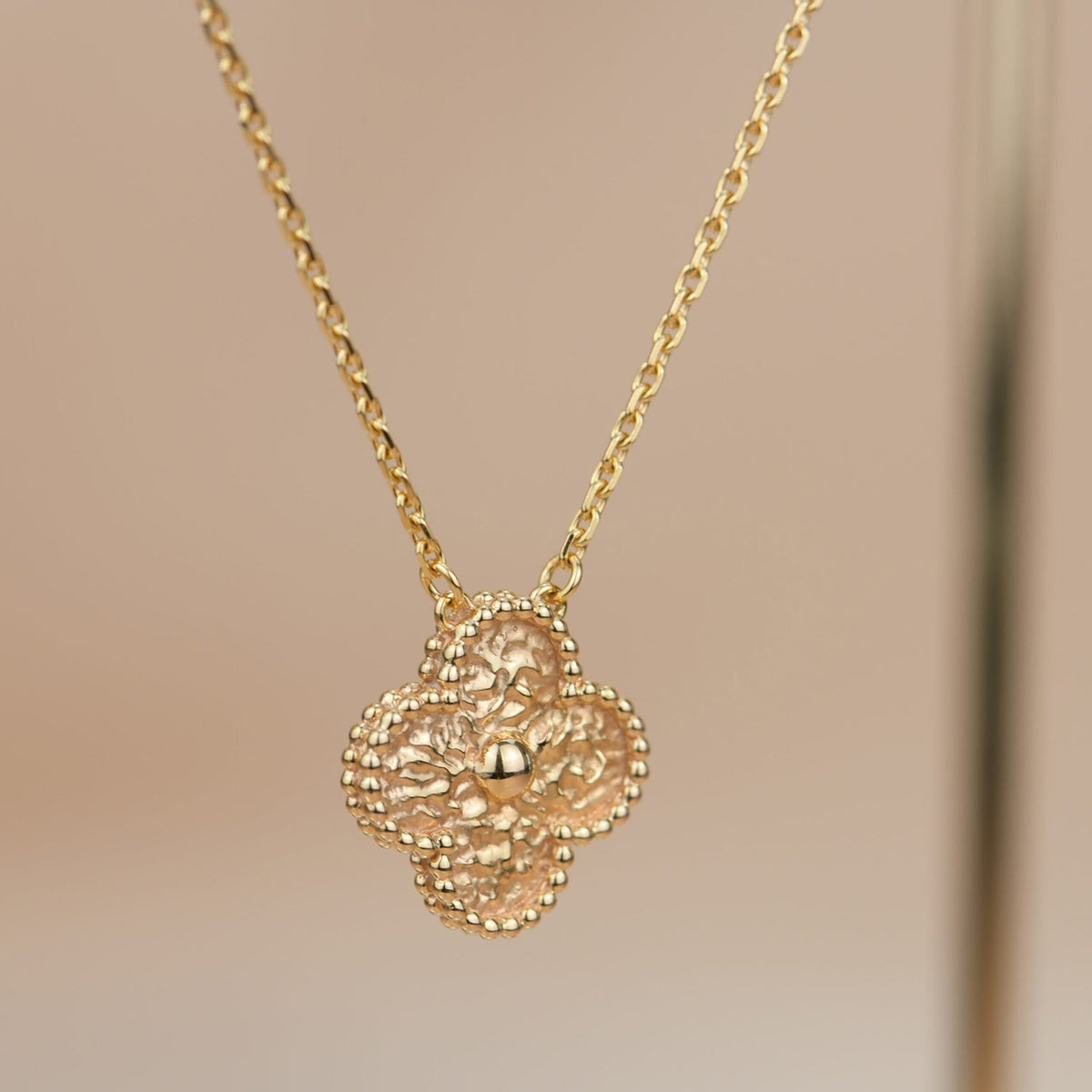 [⭐Hevara Jewelry]CLOVER 15MM  BRONZING NECKLACE