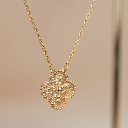 [⭐Hevara Jewelry]CLOVER 15MM  BRONZING NECKLACE