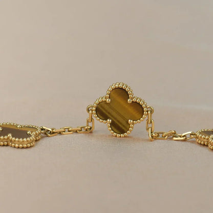 [⭐Hevara Jewelry] CLOVER 5 MOTIFS TIGER EYE BRACELET COLLECTION