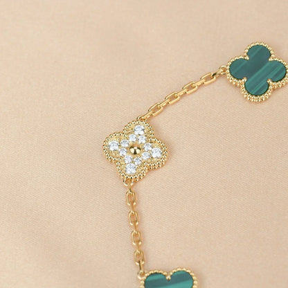 [⭐Hevara Jewelry] CLOVER 5 MOTIF MALACHITE BRACELET COLLECTION