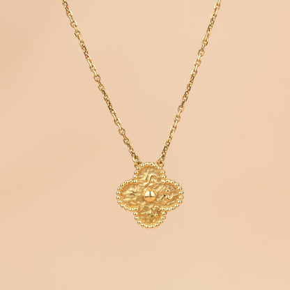[⭐Hevara Jewelry]CLOVER 15MM  BRONZING NECKLACE