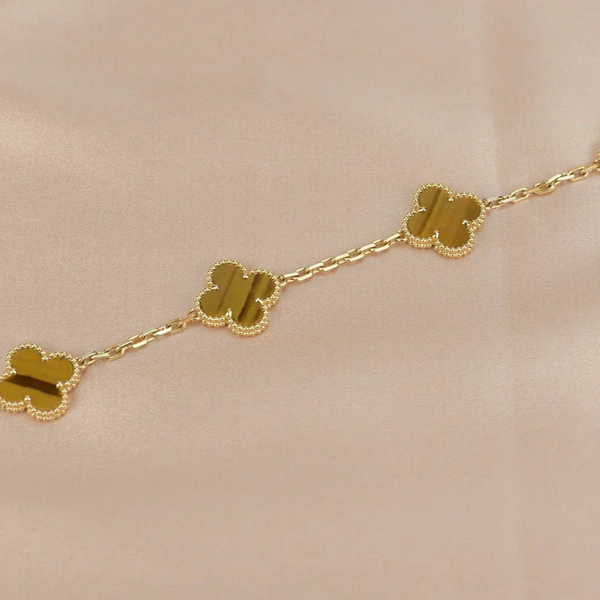[⭐Hevara Jewelry] CLOVER 5 MOTIFS TIGER EYE BRACELET COLLECTION