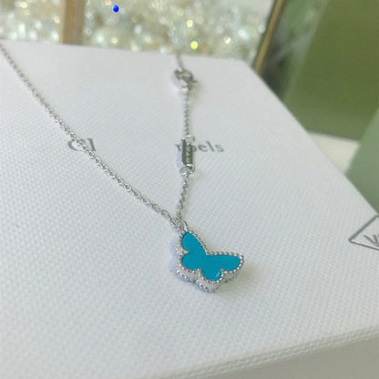 [⭐Hevara Jewelry]BUTTERFLY TURQUOISE BUTTERFLY BRACELET SILVER