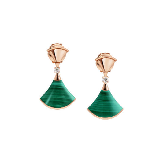 [⭐Hevara Jewelry]DREAM MALACHITE PINK GOLD EARRINGS