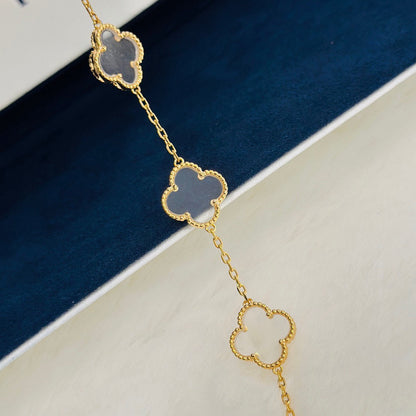 [⭐Hevara Jewelry]CLOVER 5 MOTIF ROCK CRYSTAL BRACELET