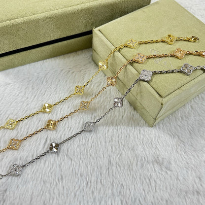 [⭐Hevara Jewelry]CLOVER 6 MOTIF DIAMOND LASER BRACELET