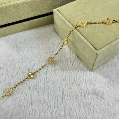[⭐Hevara Jewelry]CLOVER 6 MOTIF DIAMOND LASER BRACELET