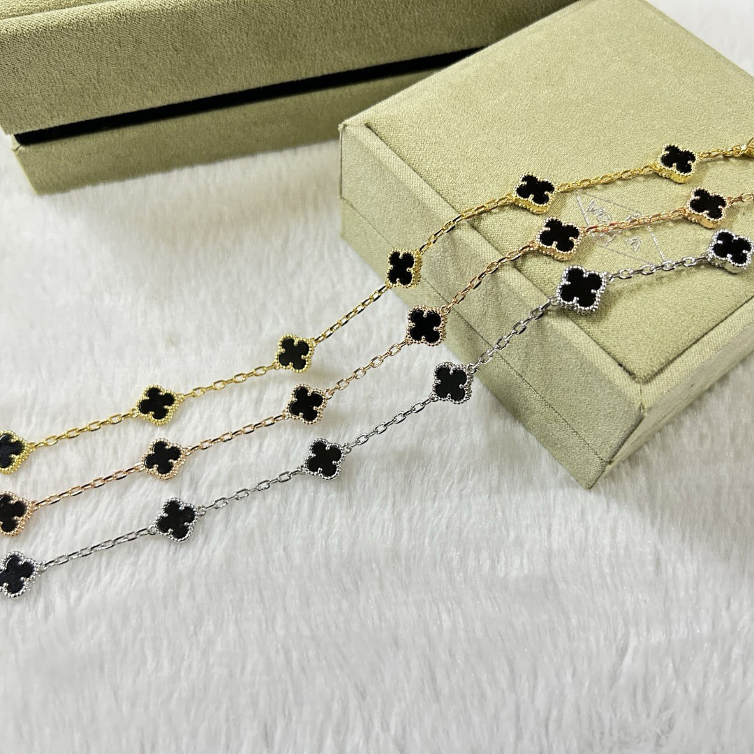 [⭐Hevara Jewelry]CLOVER 6 MOTIF  ONYXS BRACELET