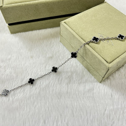 [⭐Hevara Jewelry]CLOVER 6 MOTIF  ONYXS BRACELET