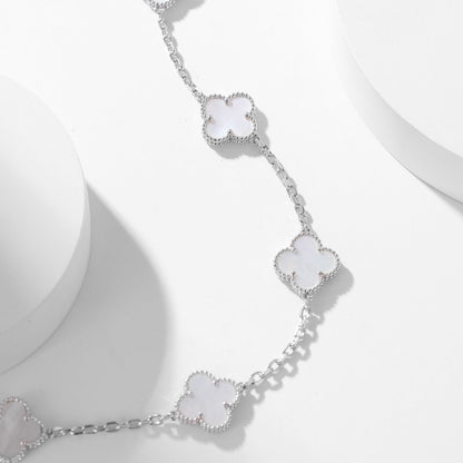 [⭐Hevara Jewelry]CLOVER 10 MOTIFS WHITE MOTHER OF PEARL NECKLACE