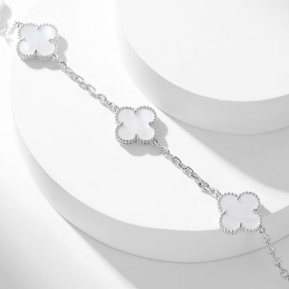 [⭐Hevara Jewelry]CLOVER 10 MOTIFS WHITE MOTHER OF PEARL NECKLACE