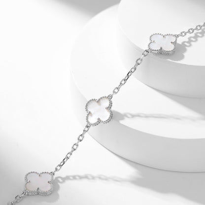 [⭐Hevara Jewelry]CLOVER 10 MOTIFS WHITE MOTHER OF PEARL NECKLACE