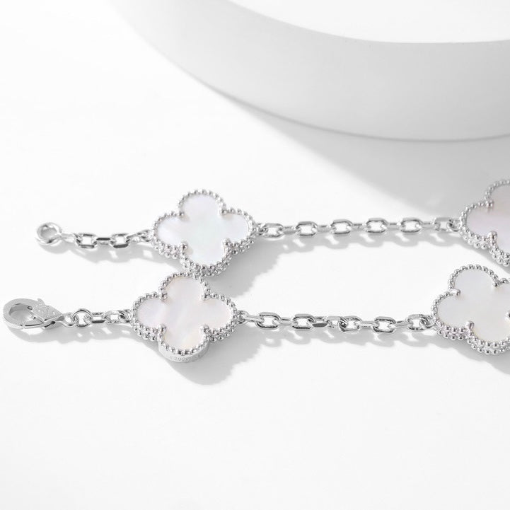 [⭐Hevara Jewelry]CLOVER 10 MOTIFS WHITE MOTHER OF PEARL NECKLACE