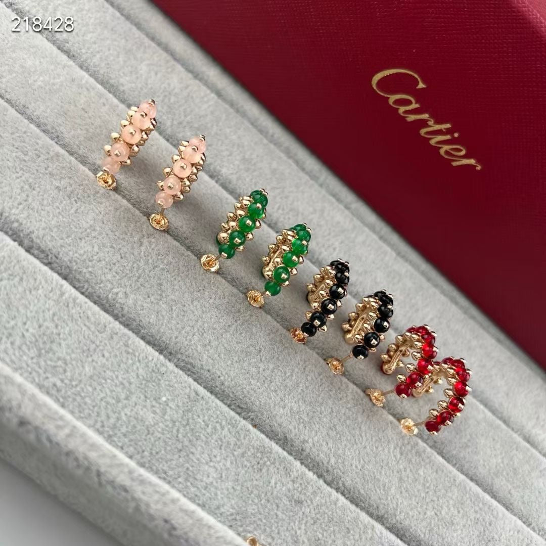 [⭐Hevara Jewelry]NEW COLORED GEMSTONE COLLECTION SMALL HOOP EARRINGS