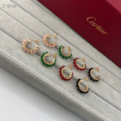 [⭐Hevara Jewelry]NEW COLORED GEMSTONE COLLECTION SMALL HOOP EARRINGS