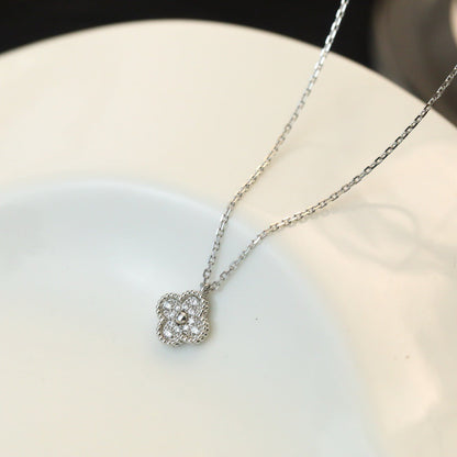 [⭐Hevara Jewelry]CLOVER MINI 9.5MM PENDANT DIAMOND NECKLACE