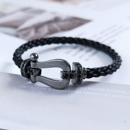 [⭐Hevara Jewelry]FORCE LARGE SERIES HORSESHOE BLACK SAMURAI BRACELET