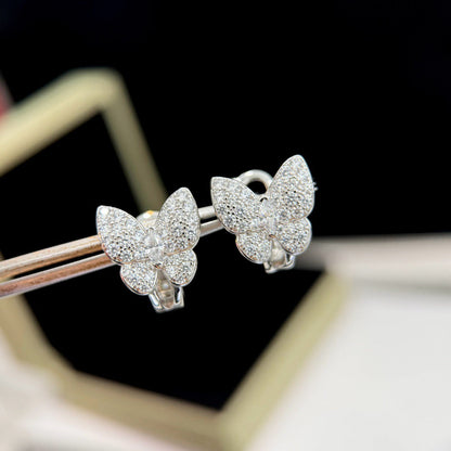 [⭐Hevara Jewelry]BUTTERFLY ALL DIAMOND EARRINGS