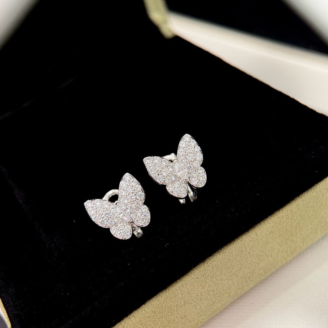 [⭐Hevara Jewelry]BUTTERFLY ALL DIAMOND EARRINGS