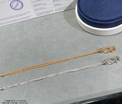 [⭐Hevara Jewelry]FORCE SMALL HORSESHOE  DIAMOND CHAIN ROPE BRACELET