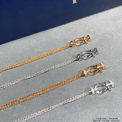 [⭐Hevara Jewelry]FORCE SMALL HORSESHOE  DIAMOND CHAIN ROPE BRACELET