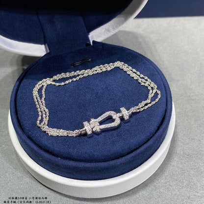 [⭐Hevara Jewelry]FORCE SMALL HORSESHOE  DIAMOND CHAIN ROPE BRACELET