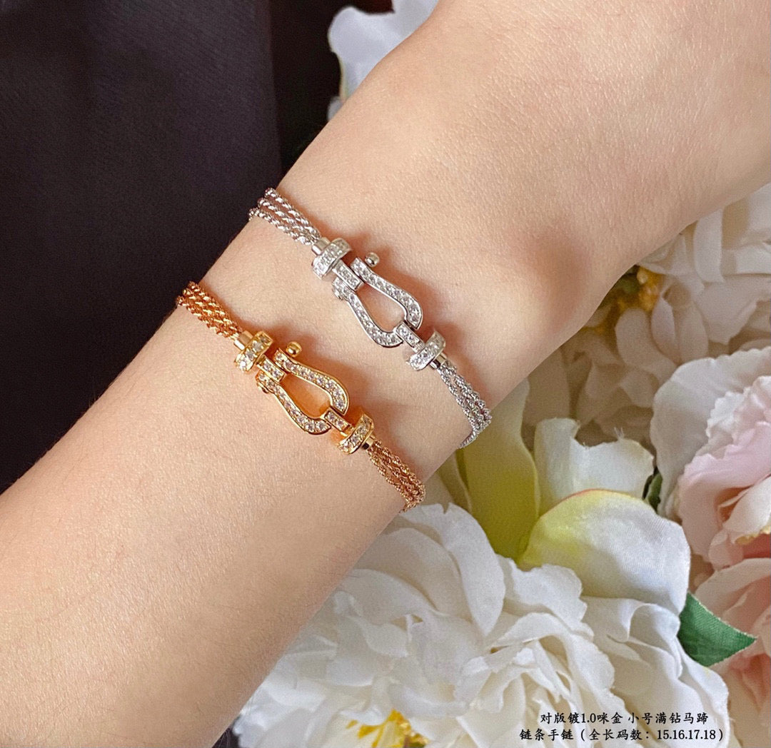 [⭐Hevara Jewelry]FORCE SMALL HORSESHOE  DIAMOND CHAIN ROPE BRACELET