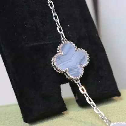 [⭐Hevara Jewelry] CLOVER 5 MOTIF PURPLE CHALCEDONY BRACELET COLLECTION