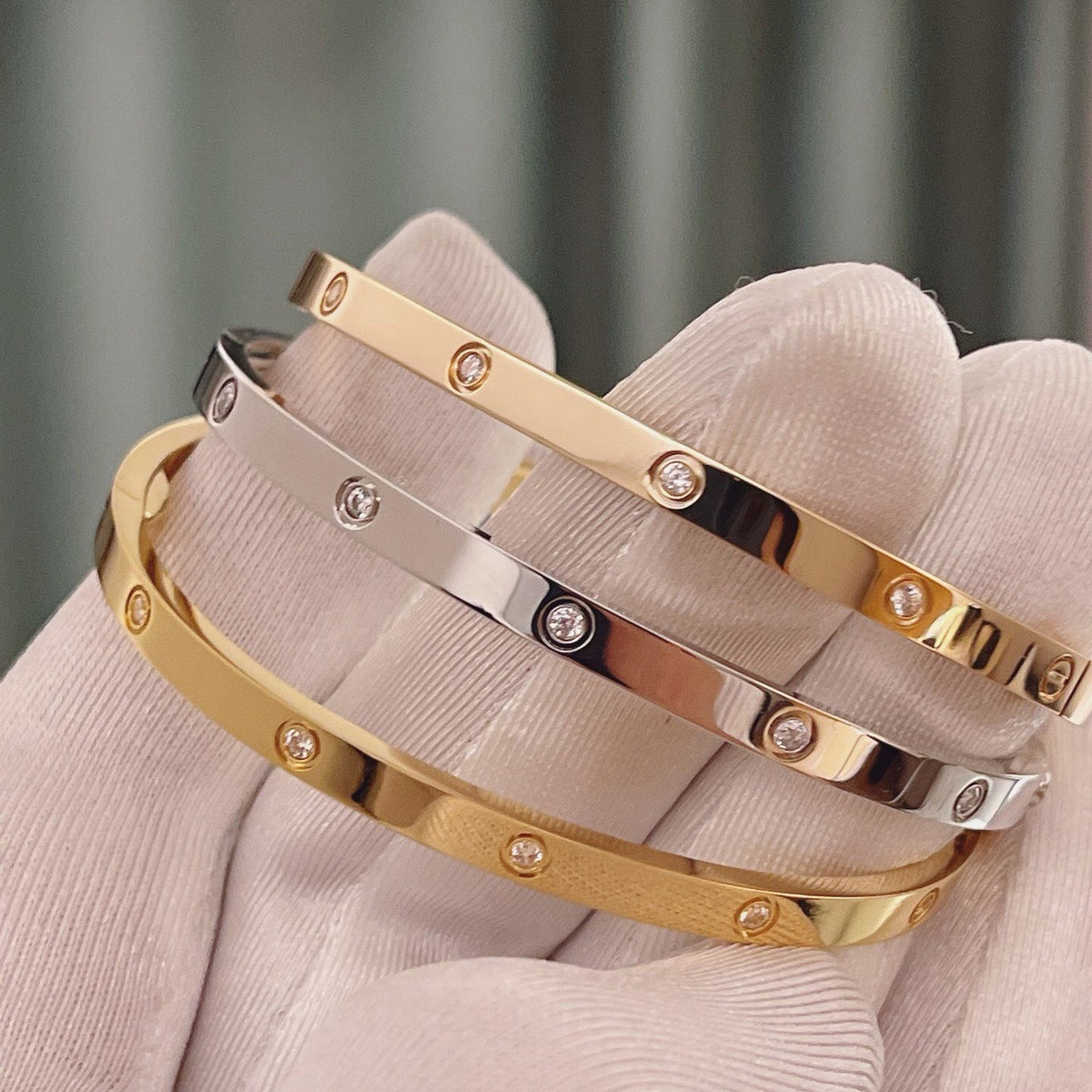 [⭐Hevara Jewelry]LOVE BRACELET 3.65MM 10 DIAMONDS