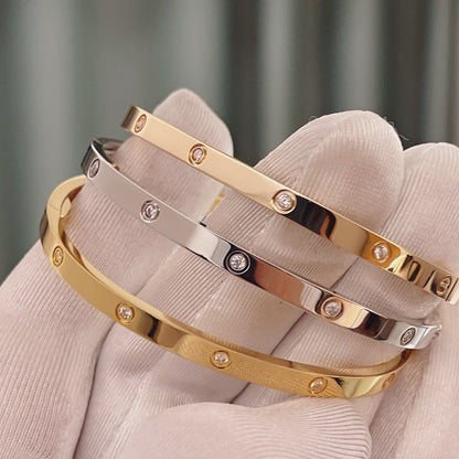 [⭐Hevara Jewelry]LOVE BRACELET 3.65MM 10 DIAMONDS