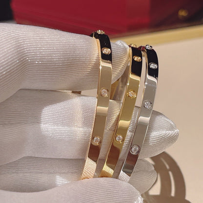 [⭐Hevara Jewelry]LOVE BRACELET 3.65MM 10 DIAMONDS
