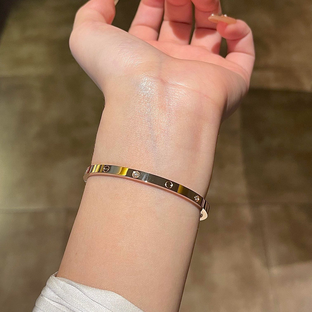 [⭐Hevara Jewelry]LOVE BRACELET 3.65MM 6 DIAMONDS