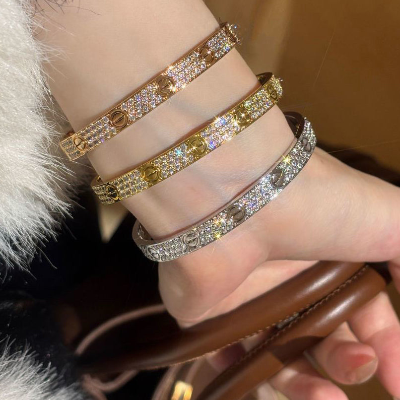 [⭐Hevara Jewelry]LOVE BRACELET 6.1MM DIAMOND-PAVED