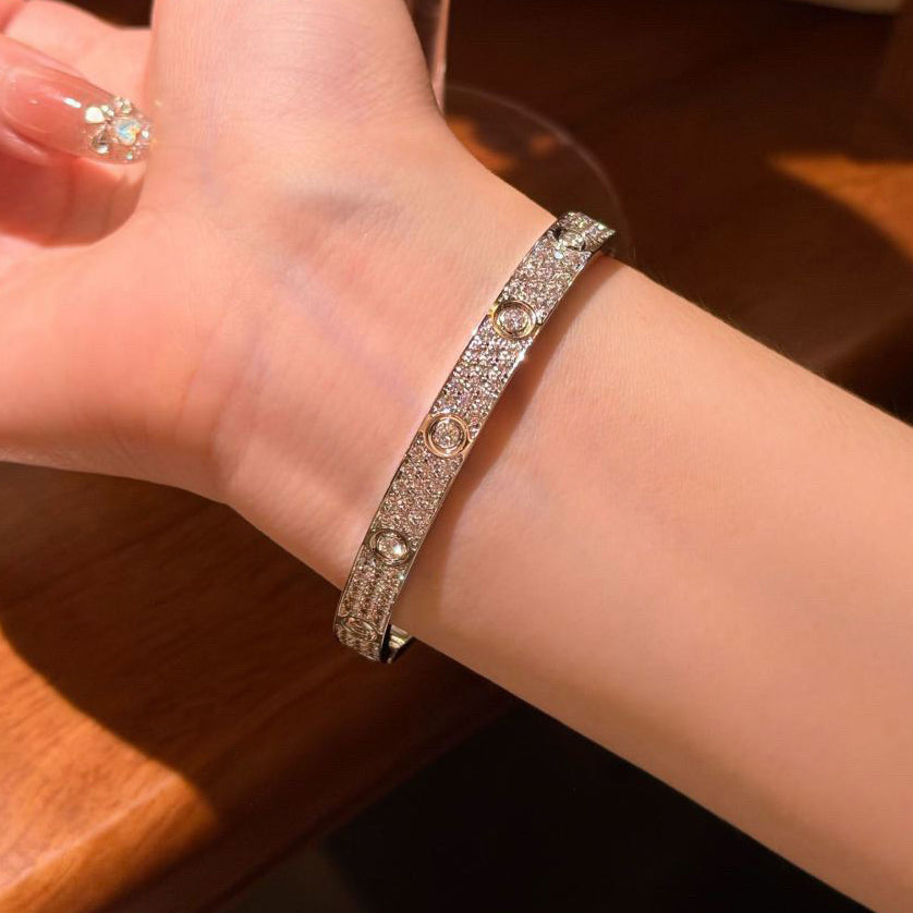 [⭐Hevara Jewelry]LOVE BRACELET 6.1MM DIAMOND-PAVED 10 BIG DIAMONDS