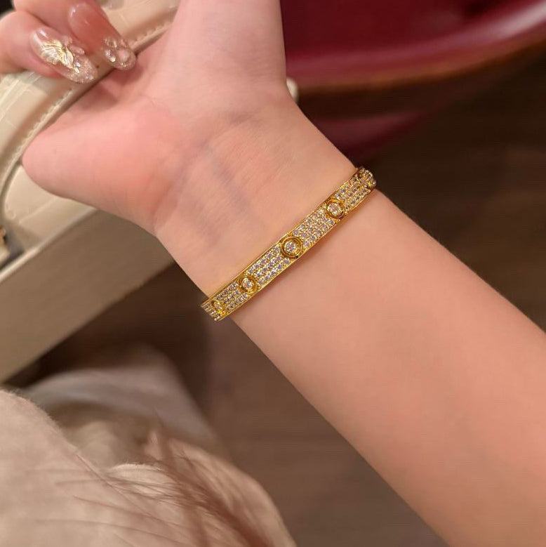 [⭐Hevara Jewelry]LOVE BRACELET 6.1MM DIAMOND-PAVED 10 BIG DIAMONDS