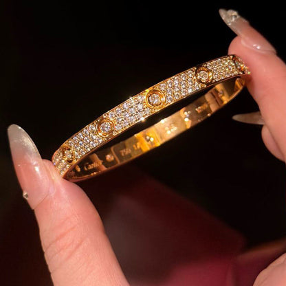 [⭐Hevara Jewelry]LOVE BRACELET 6.1MM DIAMOND-PAVED 10 BIG DIAMONDS