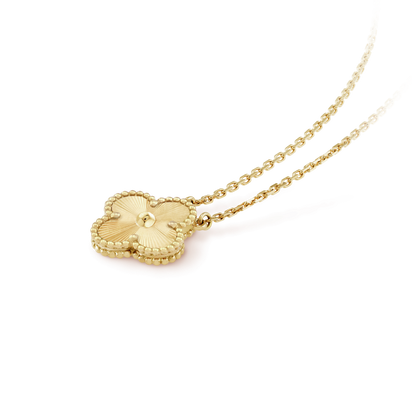 [⭐Hevara Jewelry]CLOVER 15MM LASER NECKLACE