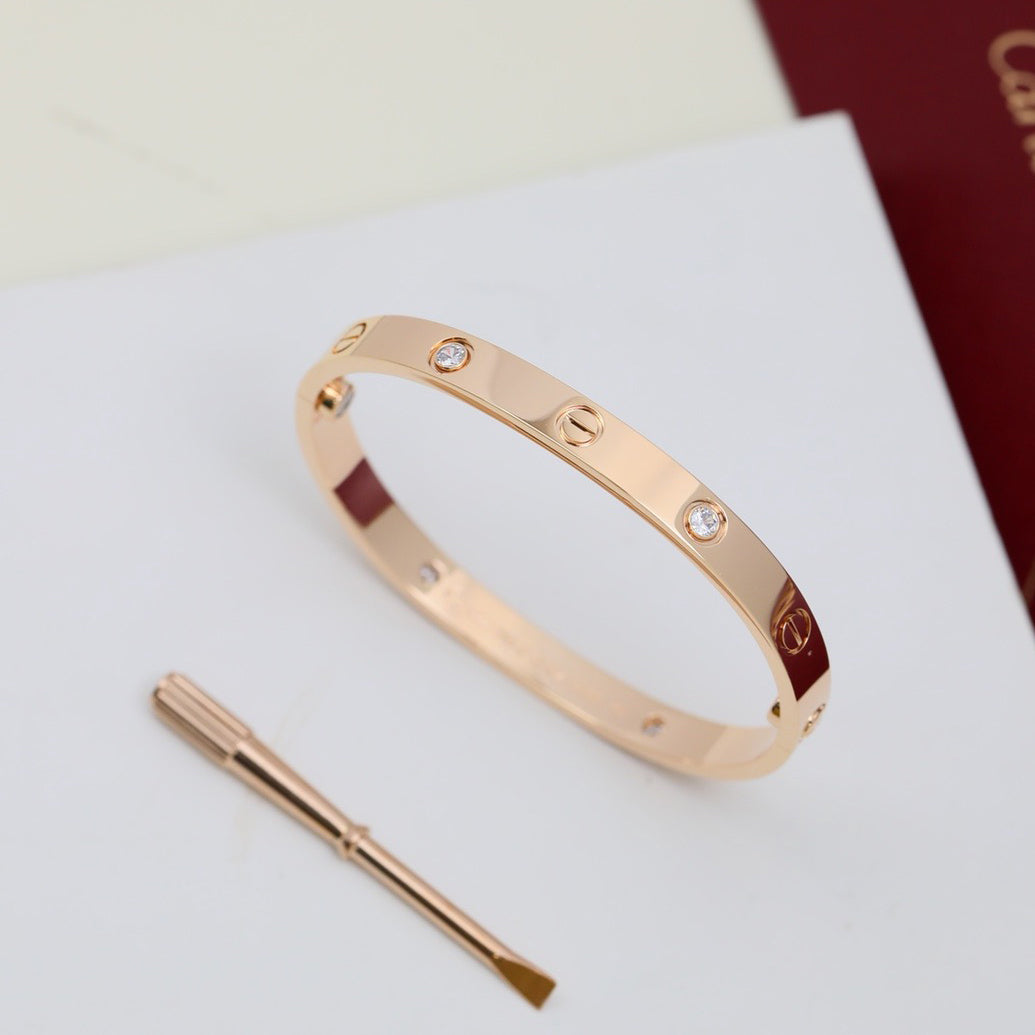 [⭐Hevara Jewelry]LOVE BRACELET 6.1MM 4 DIAMONDS