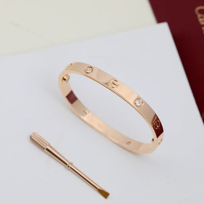 [⭐Hevara Jewelry]LOVE BRACELET 6.1MM 4 DIAMONDS