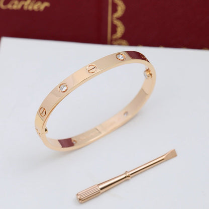 [⭐Hevara Jewelry]LOVE BRACELET 6.1MM 4 DIAMONDS